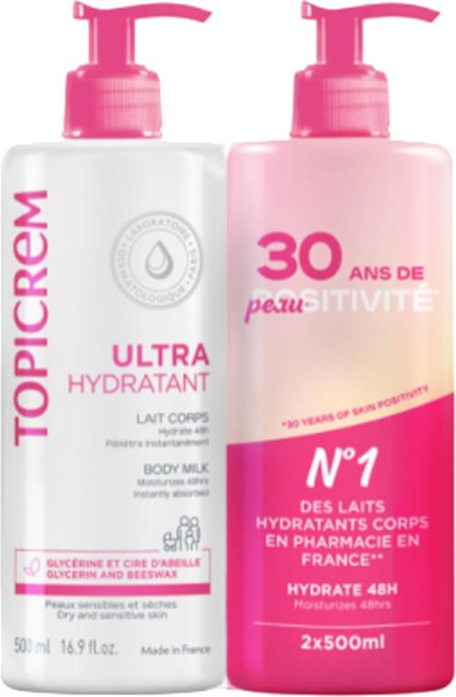 Topicrem Súprava hydratačných telových mliek Ultra Hydratant 2 x 500 ml
