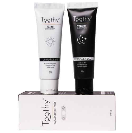 Toothy Sada bieliacich zubných pást All Day Care 2 x 65 g