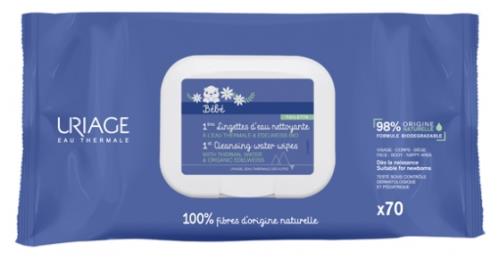 Uriage Čistiace obrúsky Bébé (1st Cleansing Water Wipes) 70 ks