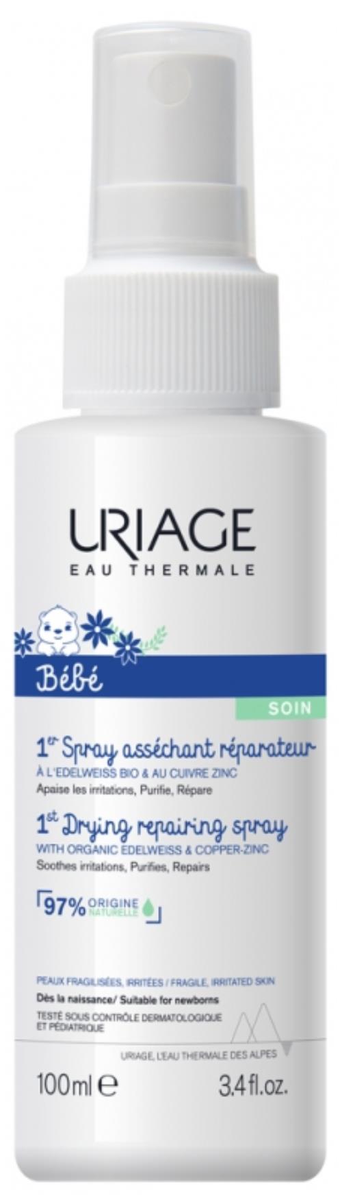 Uriage Vysušujúci a upokojujúci sprej Bébé (1st Drying Repairing Spray) 100 ml