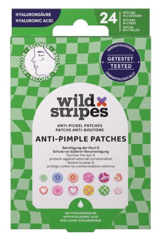 Wild Stripes Hydrokoloidné náplasti na akné s kyselinou hyalurónovou Groovy Protect (Anti-Pimple Patches) 24 ks