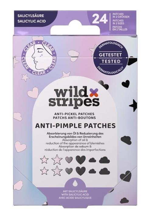 Wild Stripes Hydrokoloidné náplasti na akné s kyselinou salicylovou Holo Clear (Anti-Pimple Patches) 24 ks