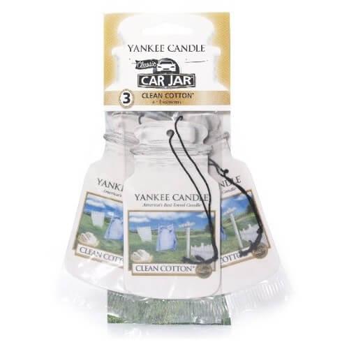 Yankee Candle Papierová visačka do auta Čistá bavlna (Clean Cotton) 3 ks