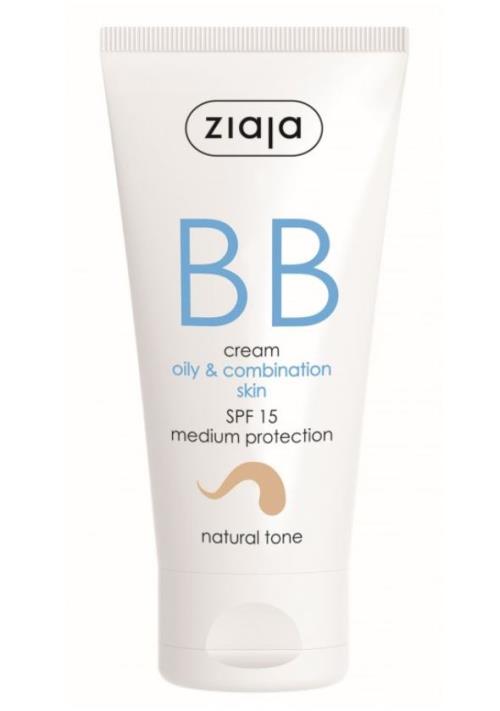 Ziaja BB krém pre mastnú, zmiešanú pleť tón prirodzený SPF15 50 ml